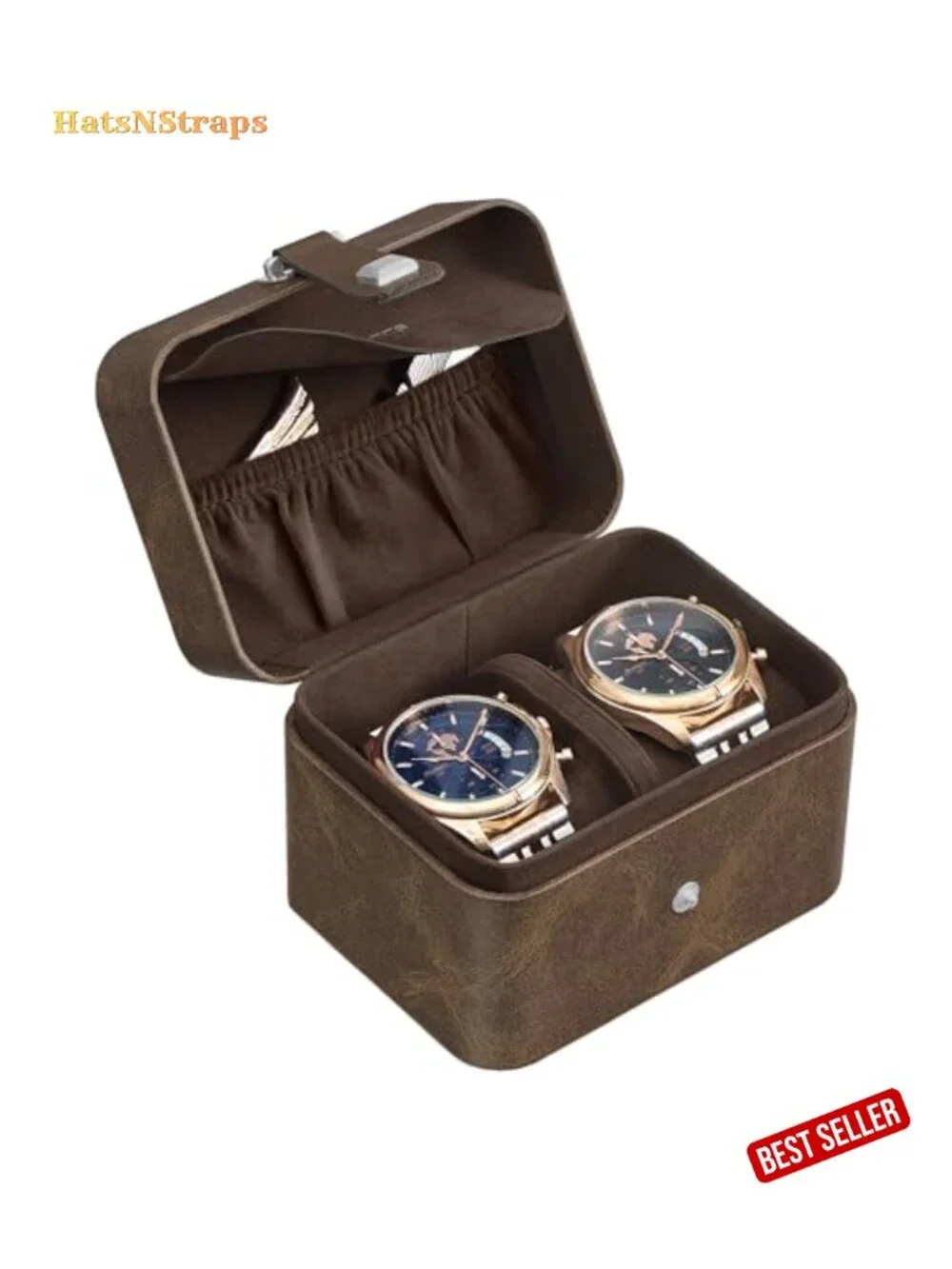 Watch Travel Case with Adjustable Divider and Hidden Storage